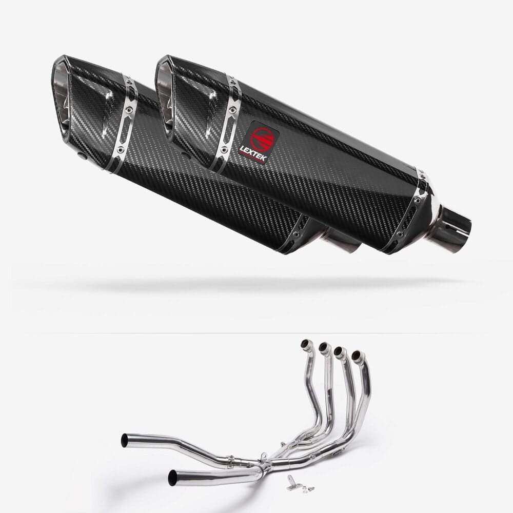 LEXTEK SP9C GLOSS CARBON FIBRE EXHAUST SYSTEM 300MM FOR SUZUKI GSX 1300 R HAYABUSA 2021-2024 PART # EXKT133 — view 1